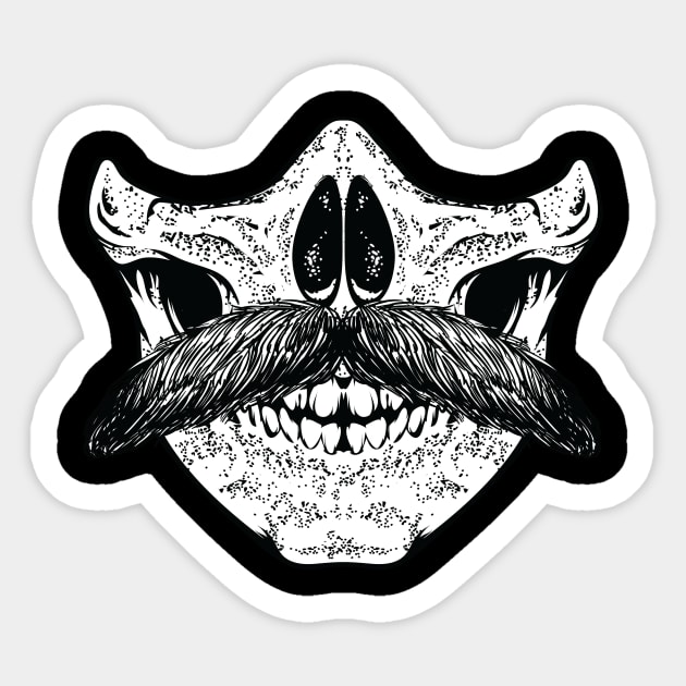 Mustache you a question - bushy Sticker by TerrorTalkShop